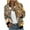Brown, variant on QATAINLAV Birthday Gifts! Jackets for Women Fall Fashion Floral Print Coat with Pocket Lightweight Zip Up Bomber Jacket Dressy Casual Outerwear Blue M