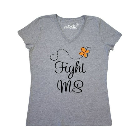 Multiple Sclerosis Fight M.S. Butterfly Women's V-Neck