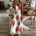 thumbnail image 4 of Lots of Little Strawberries Sleeveless Dress Loose Women's Dress Dresses Luxury Evening Dresses, 4 of 9