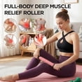 thumbnail image 3 of Muscle Roller & Massage Roller Stick for Athletes - Lymphatic Drainage Support, Relieves Muscle Soreness, Cramping & Tightness - Targets Legs, Arms, Back & Calves （Pink - 18inch）, 3 of 7