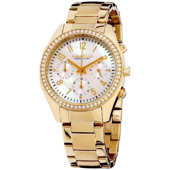 Caravelle Women's 44L114 Gold Finish Chronograph Watch