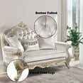 thumbnail image 2 of Acme Furniture Libertee Loveseat w/3 Pillows in Beige Fabric & Champagne Finish, 2 of 7