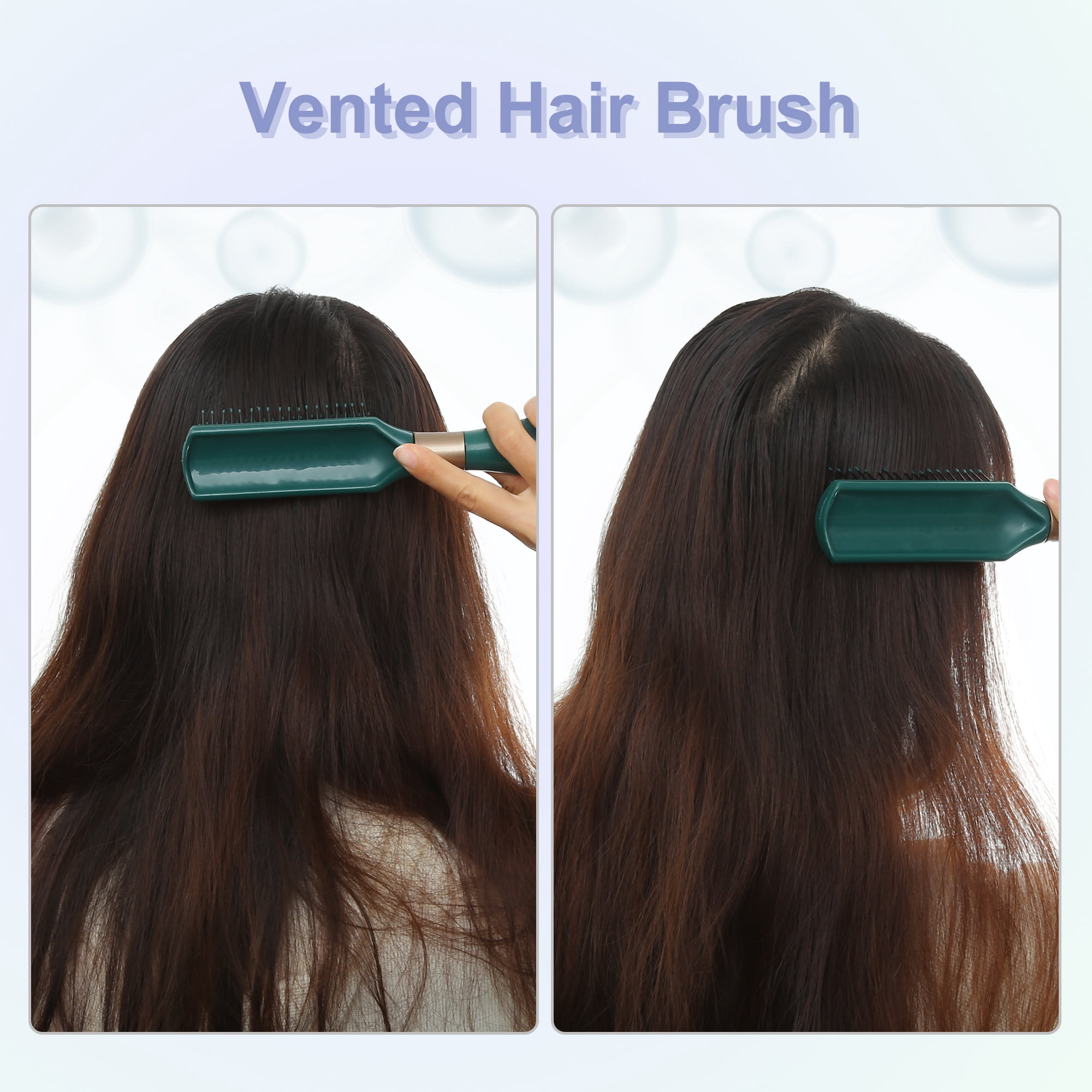Unique Bargains Plastic Hair Brush for Straight Curly Hair 1 Pc Dark Green
