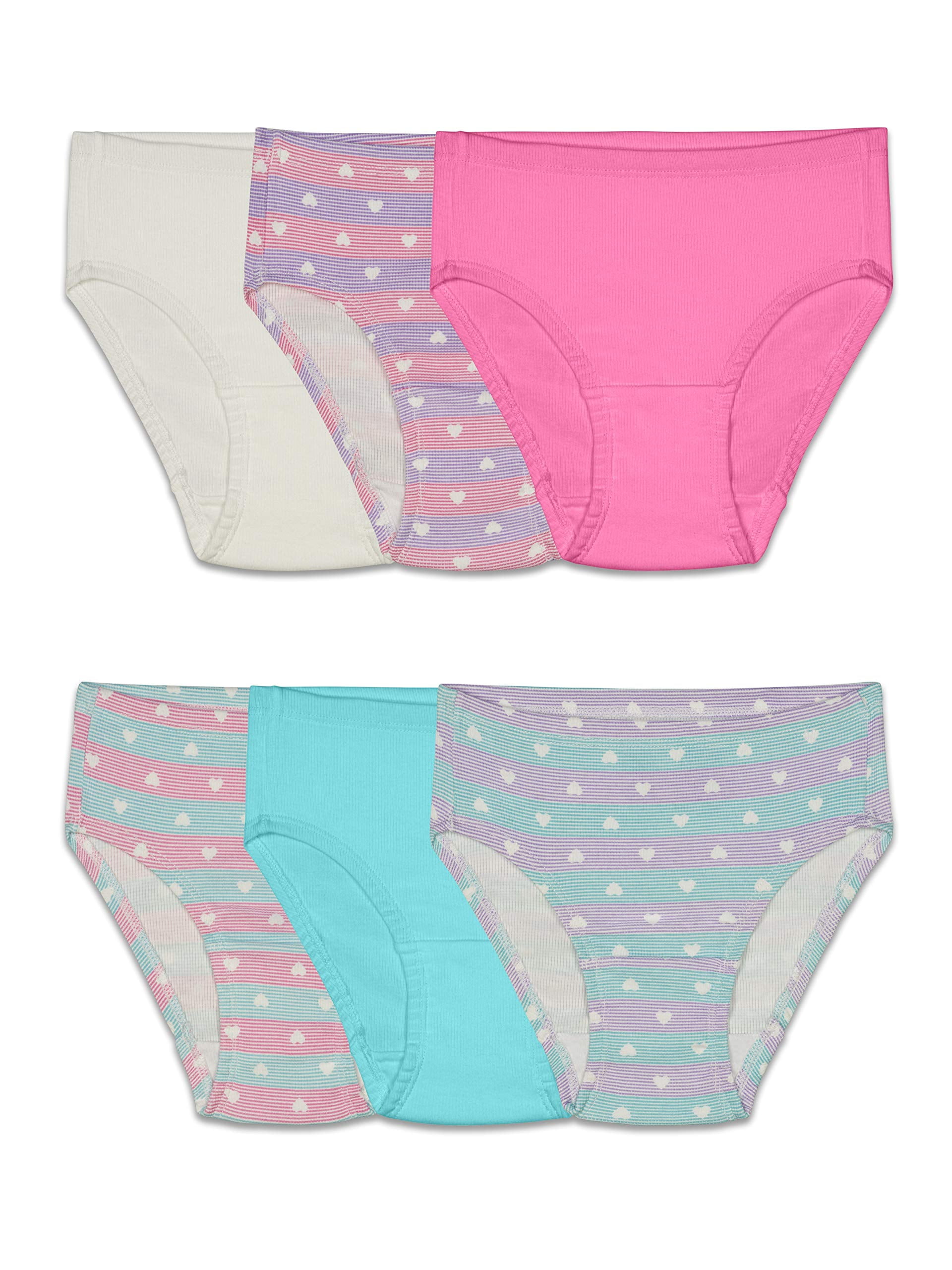 Fruit of the Loom Girls' Cotton Hipster Underwear, 14 Pack
