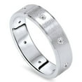 thumbnail image 2 of Pompeii Mens Platinum 6mm 1/3ct Brushed Diamond Wedding Band (G,SI), 2 of 4