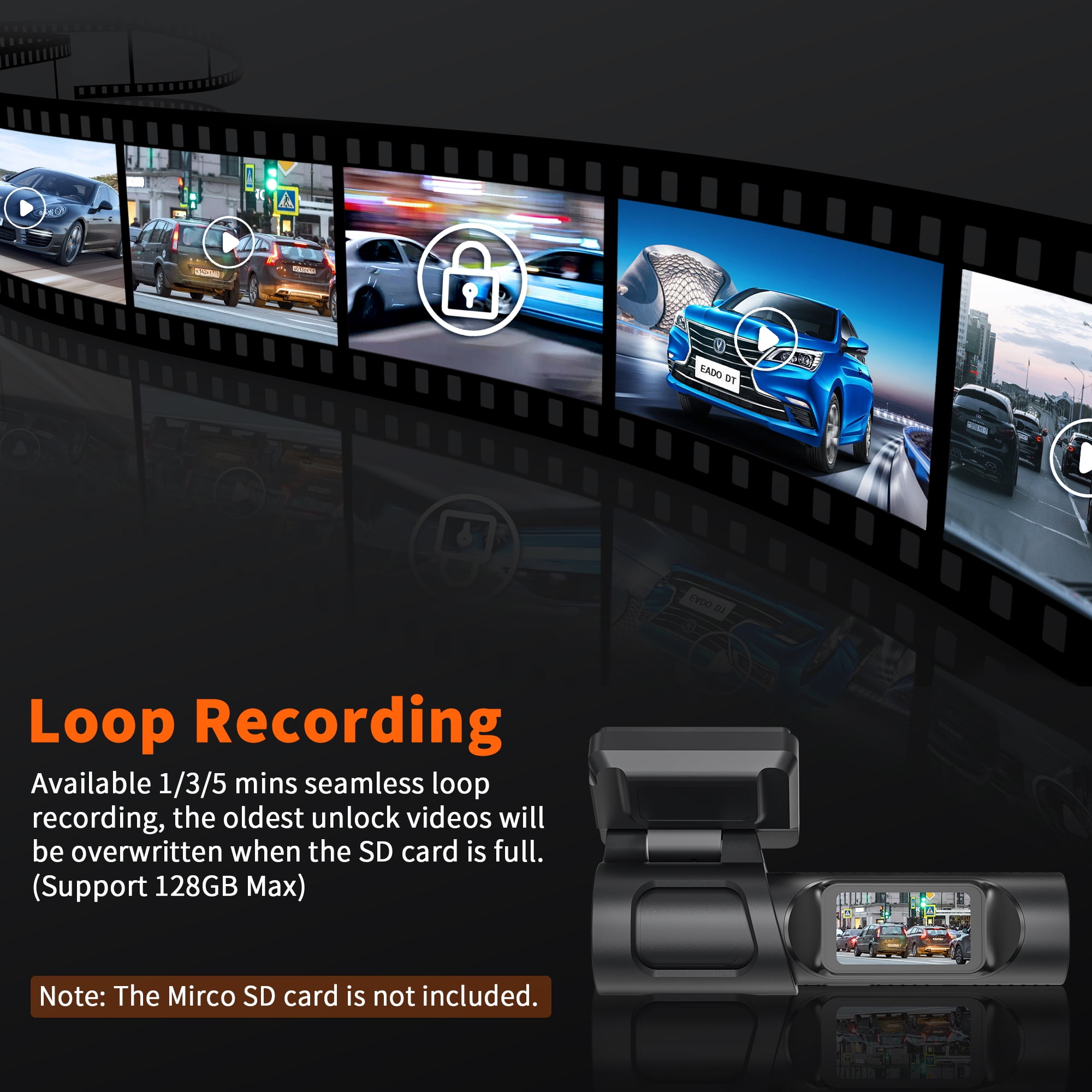NEXPOW Dash Cam Front and Rear, 1080P Full HD Dash Camera, Car Camera
