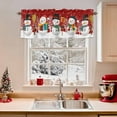 thumbnail image 2 of Kitchen Valances for Window, Winter Funny Snowman Light Filtering Rod Pocket Valance Curtain, Christmas Snowflakes on Red &nbsp;Short Curtains Window Topper for Bedroom Bathroom Living Room 42x12in, 2 of 8