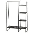 thumbnail image 1 of IRIS USA, Metal Clothing Rack with Wood Shelf, Black Marble, 1 of 8