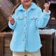thumbnail image 1 of Cowsor Womens Fuzzy Fleece Jacket Button Down Sherpa Coats Casual Winter Warm Outwear with Pockets, 1 of 7