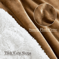 thumbnail image 3 of StangH Sherpa Blanket Queen - Super Soft Fuzzy Bed Blanket Wool Like Reversible Velvet Plush Couch Blanket Thick Warm Throws for Winter, Camel, Queen Size 90 x 90, 3 of 8