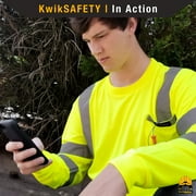 KwikSafety (Charlotte, NC) OPERATOR Long Sleeve Safety Shirt (w/ POCKET & Solid Reflective Tape) Class 3 ANSI OSHA Custom High Visibility Construction Security Hi Viz Clothing Gear Men | Yellow Small
