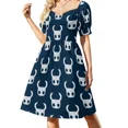 thumbnail image 3 of Vestido de manga corta con aroma a rosas, ropa de mujer, vestido de noche para mujer, ropa de verano para mujer, vestidos de baile, 3 of 7