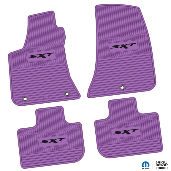 Flextread Floor Mats for 11-23 Dodge Charger RWD - Mopar Licensed Factory Fit - Purple w/ Black SXT Insert - 100% Made in USA