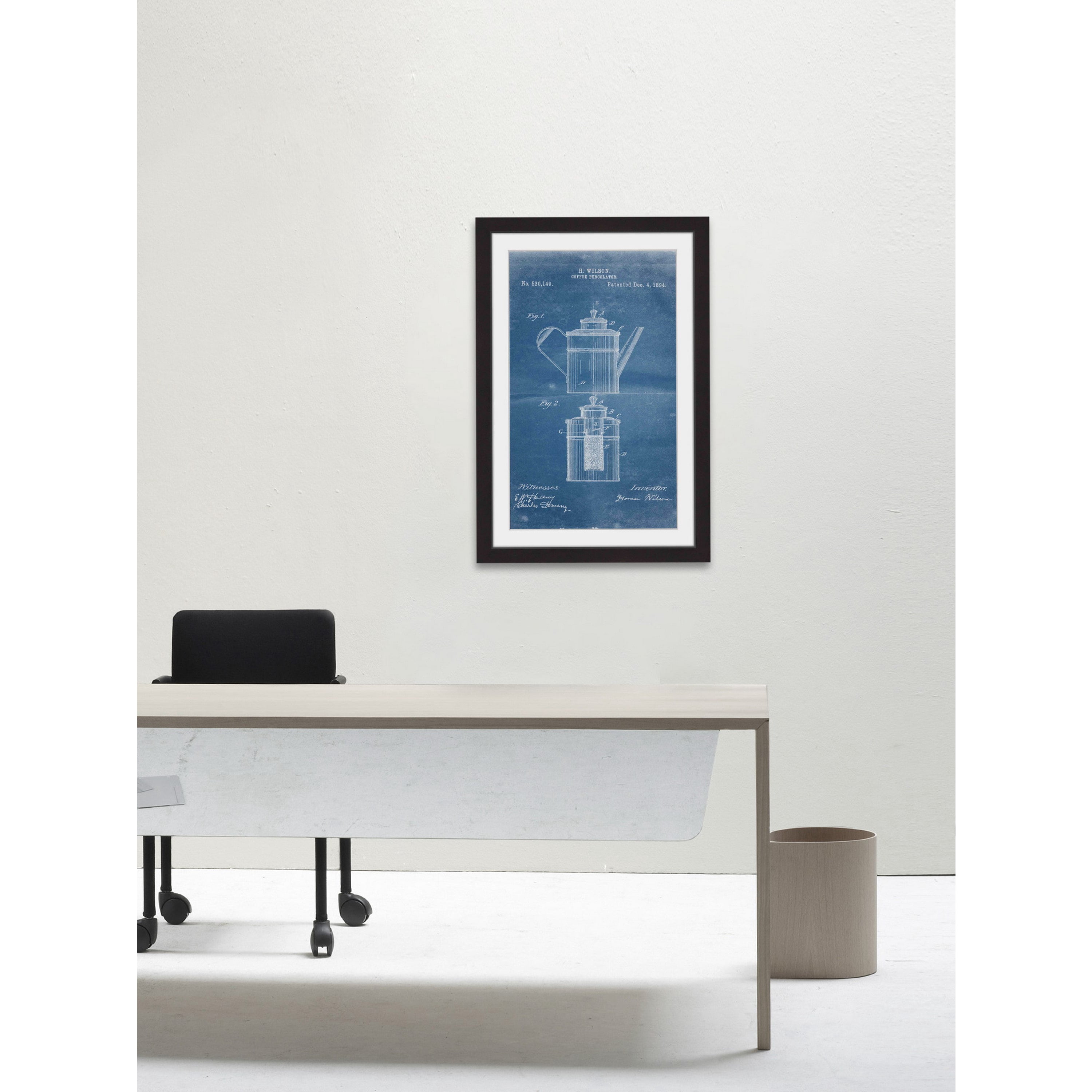 "Percolator 1894 Blueprint" Framed Painting Print