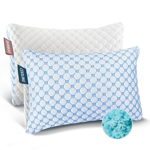 Virtu Almohada Pequeña Reversible para Niños Pequeños con Regulación de Temperatura para Dormir 1 - 3 Almohadas Refrescantes, Almohada de Memory Foam para Niños Pequeños, 13" X 18"
