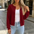 thumbnail image 5 of TGSLY Waffle Knit Cardigan Coat for Women Comfy Soft Button Down Solid Color Jacket Loose Casual Long Sleeve Cropped Tops XL, 5 of 8