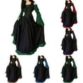 thumbnail image 7 of nerohusy Renaissance Dress Medieval Costume Victorian Dresses Women Peasant Gothic Fairy Witch Wedding Dress Halloween Costumes Wine,XL, 7 of 7