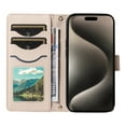 thumbnail image 3 of Crossbody Wallet Case for iPhone 8 Plus / iPhone 7 Plus, Credit Card Slots Elegant PU Leather Magnetic Closure Shoulder Strap Purse Phone Case Flip Stand Full Protection Cover, Beige, 3 of 9
