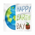 thumbnail image 1 of Earth Day Decorative Satin Napkins Set of 4, Logo with a Half Earth and Hand Drawn Calligraphy, Square Fabric Party & Dinner Napkin, 12", Sky Blue Apple Green, by Ambesonne, 1 of 2