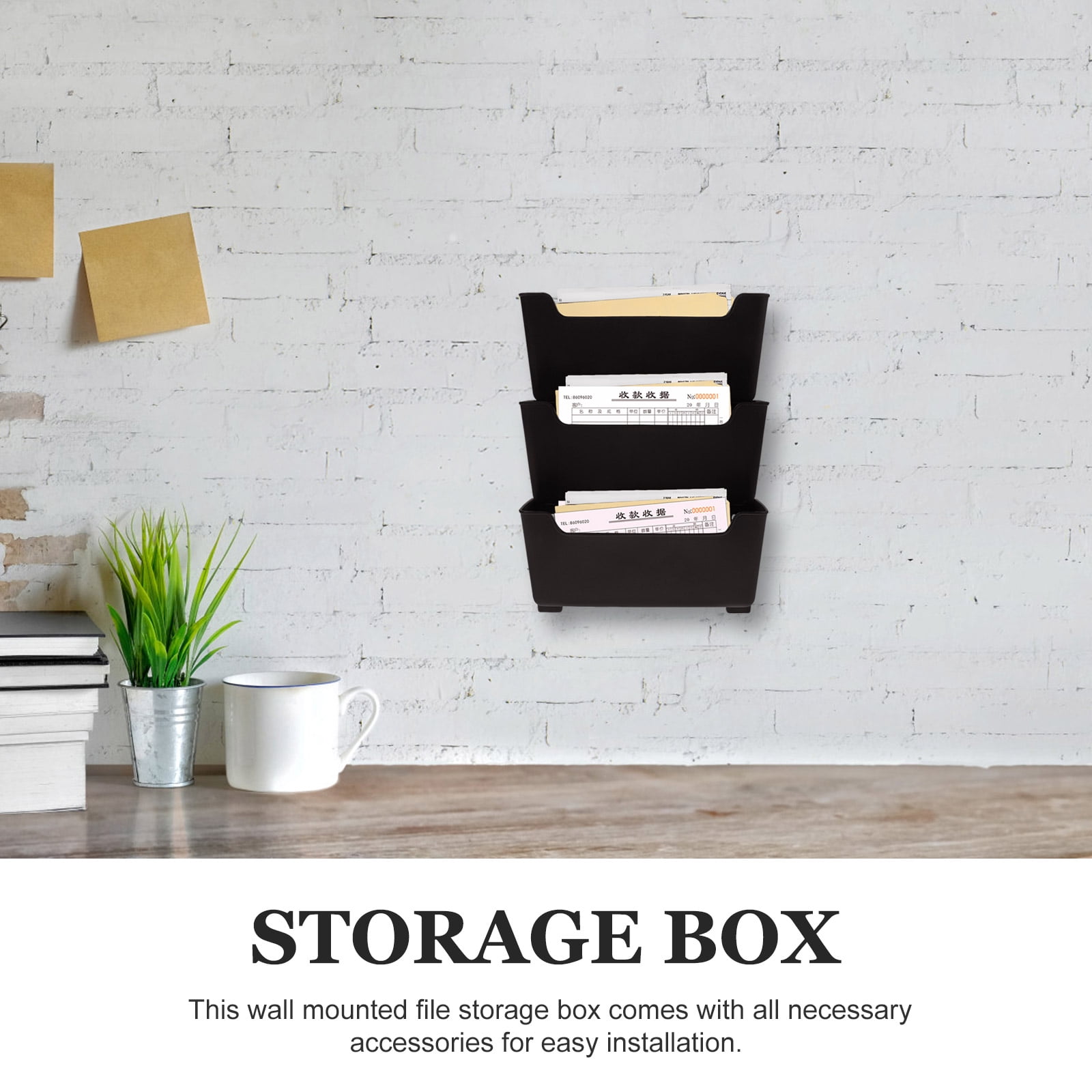 File Storage Box Folders Magazine Holder Adhesive Mail Holder Wall Mount File Organizer Wall Magazine Rack Office