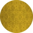 thumbnail image 1 of Ahgly Company Machine Washable Indoor Round Oriental Yellow Industrial Area Rugs, 6' Round, 1 of 4