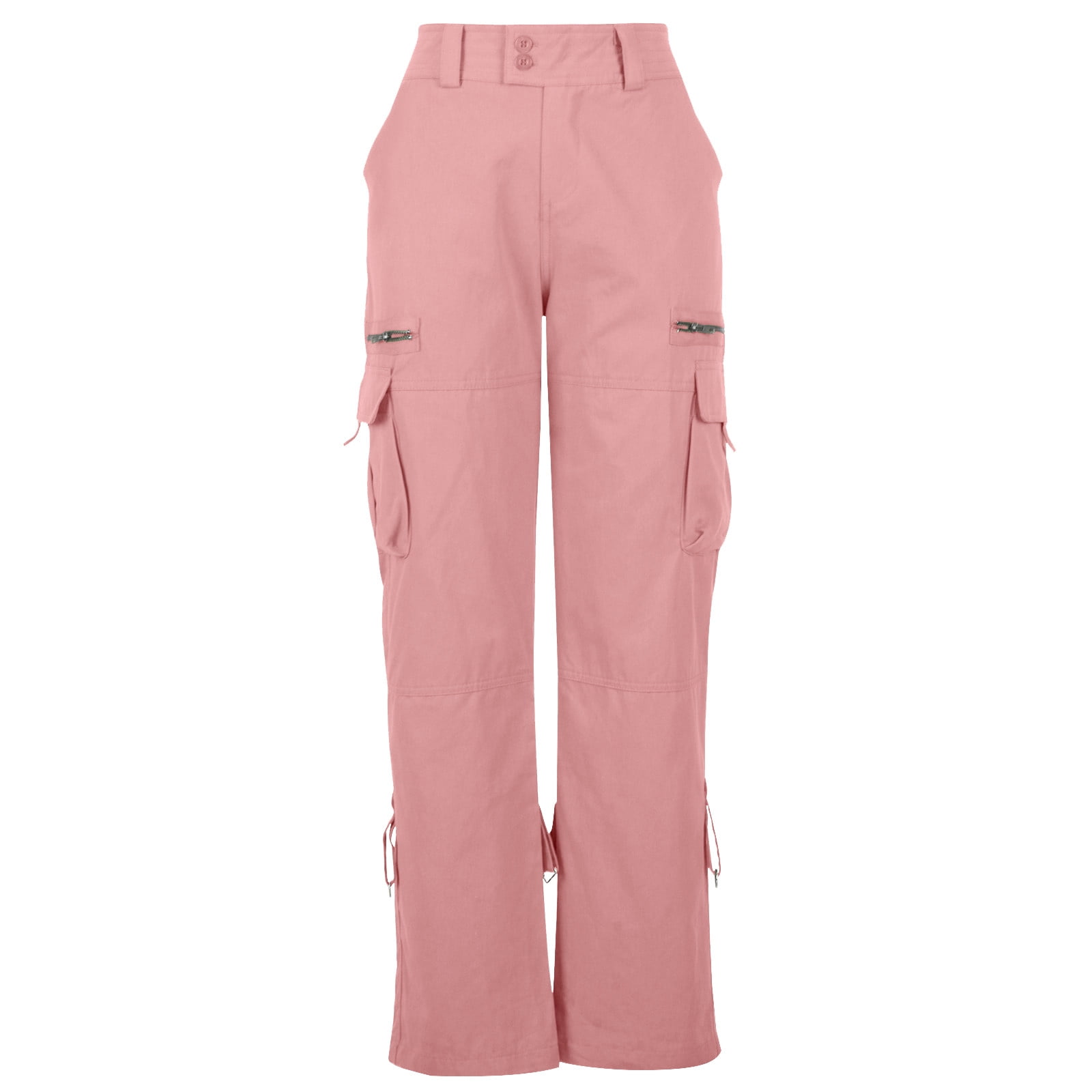 BXINGOHAI Long Cargo Pants for Women Solid Hippie Punk Pants