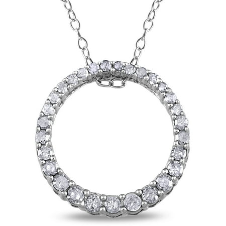 Miabella 1/3 Carat T.W. Diamond Sterling Silver Circle of Life Pendant, 18
