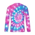 thumbnail image 4 of Zylanna Men's Long Sleeve T-Shirts, Tie Dye Crew Neck Loose Homewear Casual Tops for Men Purple, 4 of 5