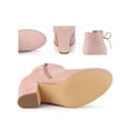 thumbnail image 2 of Unique Bargains Women's Round Toe Chunky Heels Ankle Booties Dust Pink (Size 7), 2 of 5