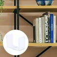 thumbnail image 5 of Uxcell Acrylic Bookends, 4 Pack L-shaped Book Ends for Shelves Desktop Bookshelf Magazine Organizer Holder, Clear, 5 of 6