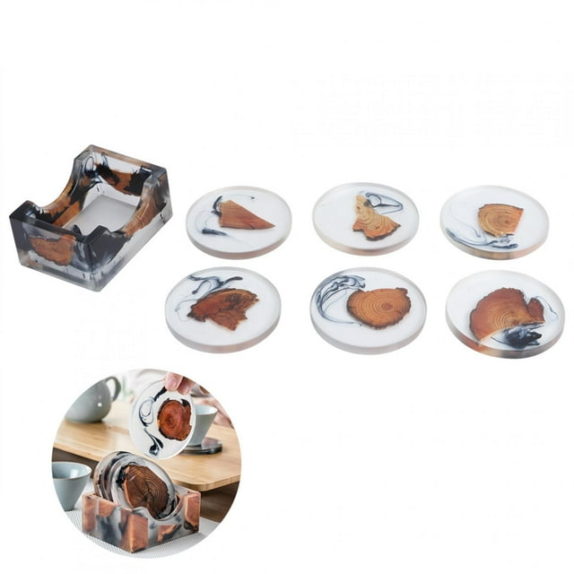 ANGGREK Boisson Sous-Verres, Tapis de Tasse, Sous-Verres en Pin en Résine Résistant à la Chaleur Sets de Table de Thé Thé Thé Thé Tasse Décor Thé Ensembles Accessoires