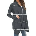 thumbnail image 5 of Uaswgudfs Fleece-Lined Cardigan Coat: Windproof Autumn Longline with Stripes & Versatile Daily Wear Design, 5 of 6