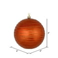 thumbnail image 2 of Vickerman 4" Burnished Orange Candy Finish Ball Ornament with Glitter Lines, 4 per Bag, 2 of 3