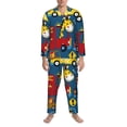 thumbnail image 3 of Honeii Vehicles Cartoon with Funny Drivers Pattern Mens Pajamas Set,2pcs Men's Lounge Long Sleeve Sleep Shirt and Pajama Bottoms Sleepwear Set,Mens Pjs Sets-Large, 3 of 7
