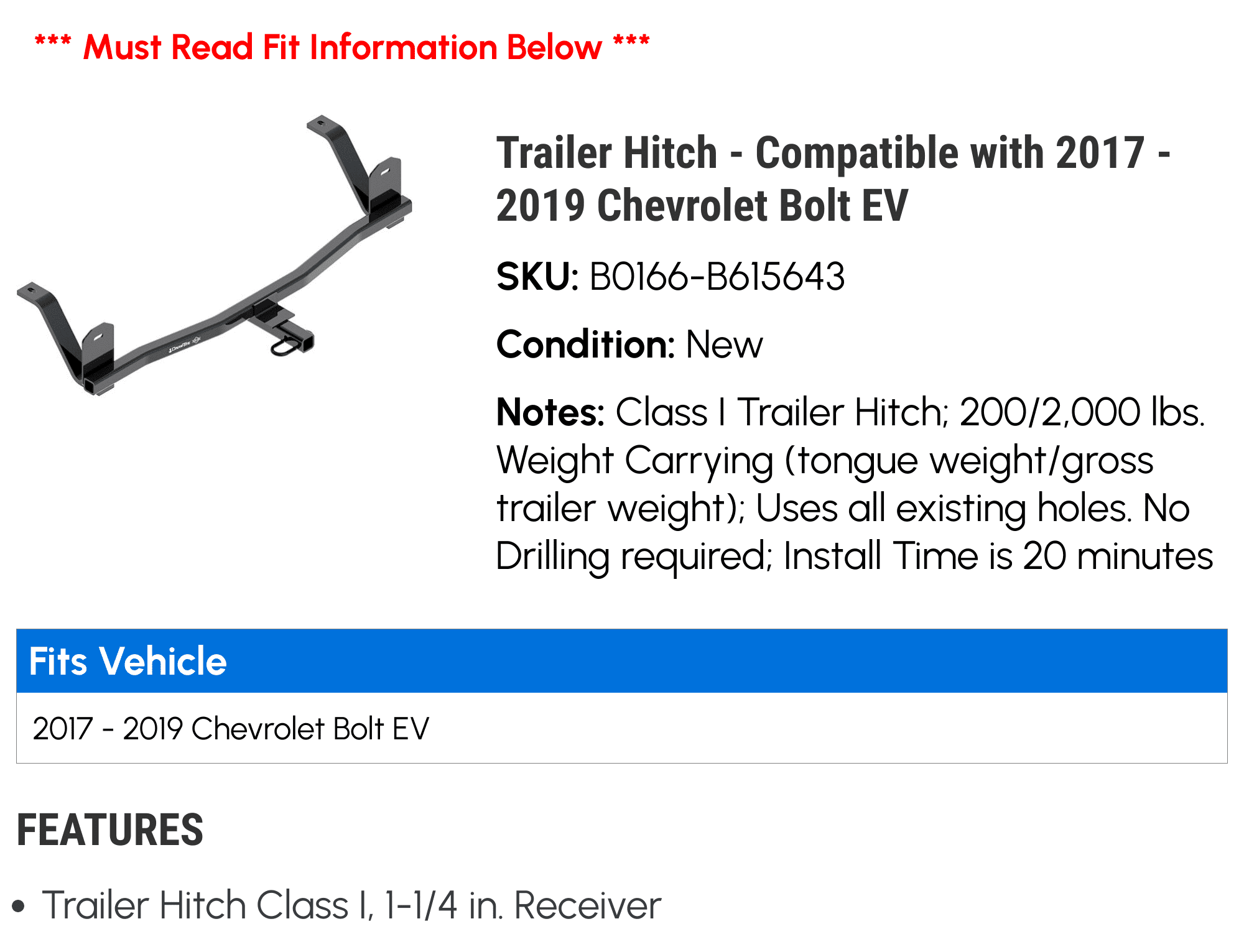 Chevy shop bolt hitch
