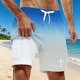 thumbnail image 2 of IWRICH Men's Swim Trunks with Compression Liner Bathing Suits 2 in 1 Stretch Shorts with Pockets Sky Blue XL, 2 of 4