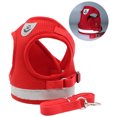 thumbnail image 1 of Jinsinto Reflective harness, Adjustable harness, Harness with leash, Puppy harness, Cat harness (red- M), 1 of 5