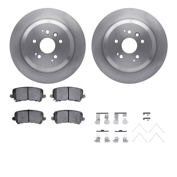 Dynamic Friction Company Rear Brake Rotors with 5000 Advanced Brake Pads includes Hardware 6512-58145