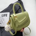 thumbnail image 2 of PU Leather Mini Shoulder Bag With Pendant, Cute Crossbody Handbag, Women Top Handle Saddle Bag, Flap Purse, 2 of 6