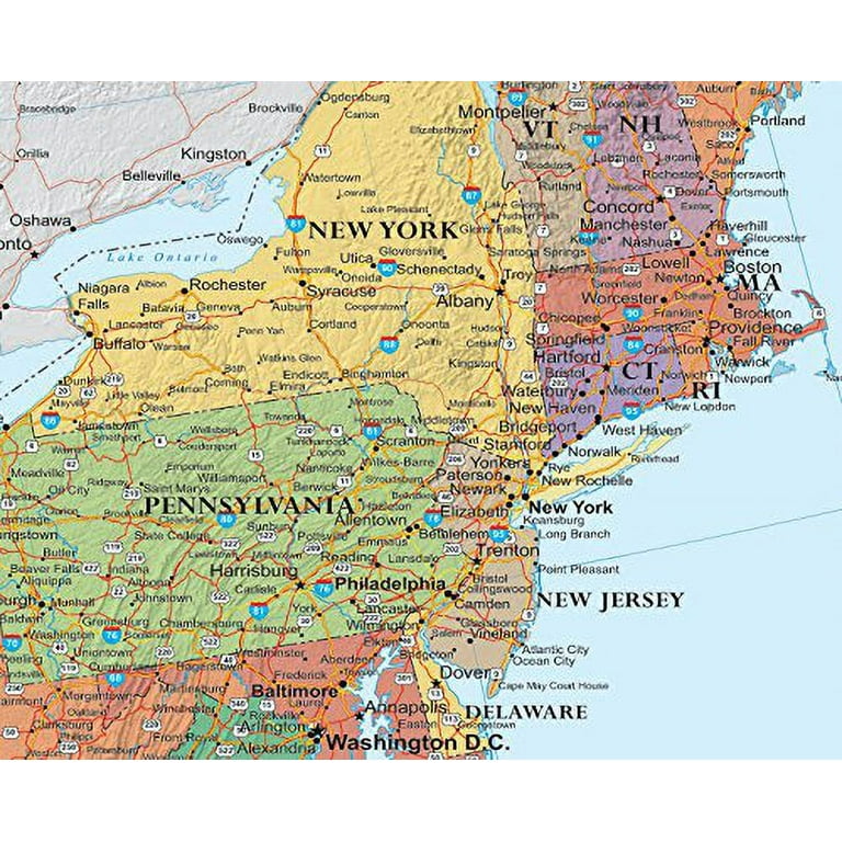 Large 24x36 United States, USA US Classic Wall Map Poster with