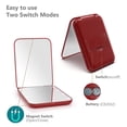 thumbnail image 4 of Small Mirror with Lights,LED Compact Makeup Mirror,1x/3x Mini Travel Mirror with Magnification,Portable for Purse,Pocket,Gifts for Girls,Wine Red, 4 of 7