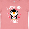 thumbnail image 4 of Inktastic I Love My Oma with Cute Penguin and Hearts Girls Baby T-Shirt, 4 of 5