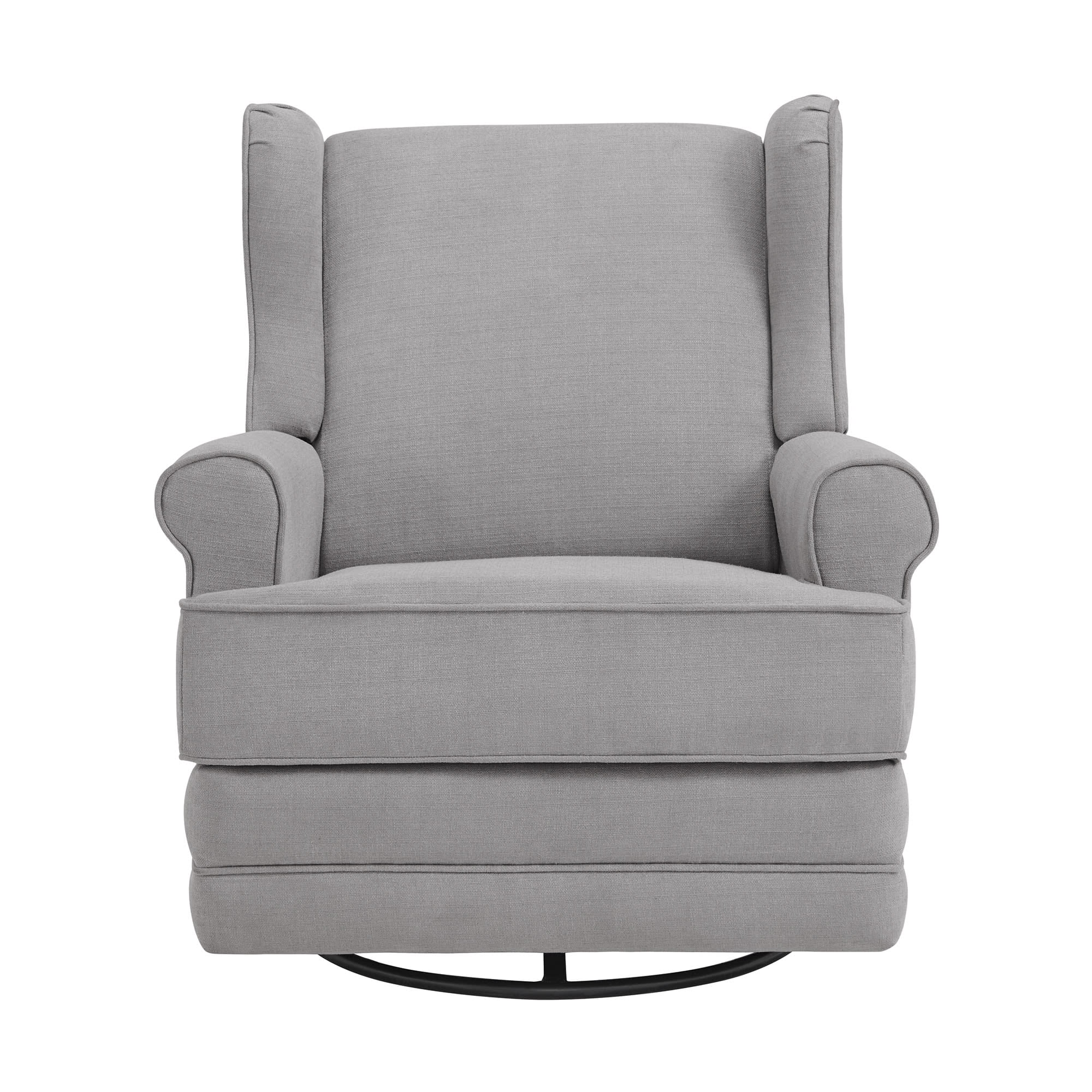 Oxford Baby Teegan Upholstered Glider Recliner Rocking Chair 360° Swivel for Nursery and Living Room – Gray​