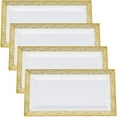 thumbnail image 5 of YumchikeL Elegant Plastic Serving Tray and Platter Set, 4-Pack, White and Gold Rim, 5 of 9