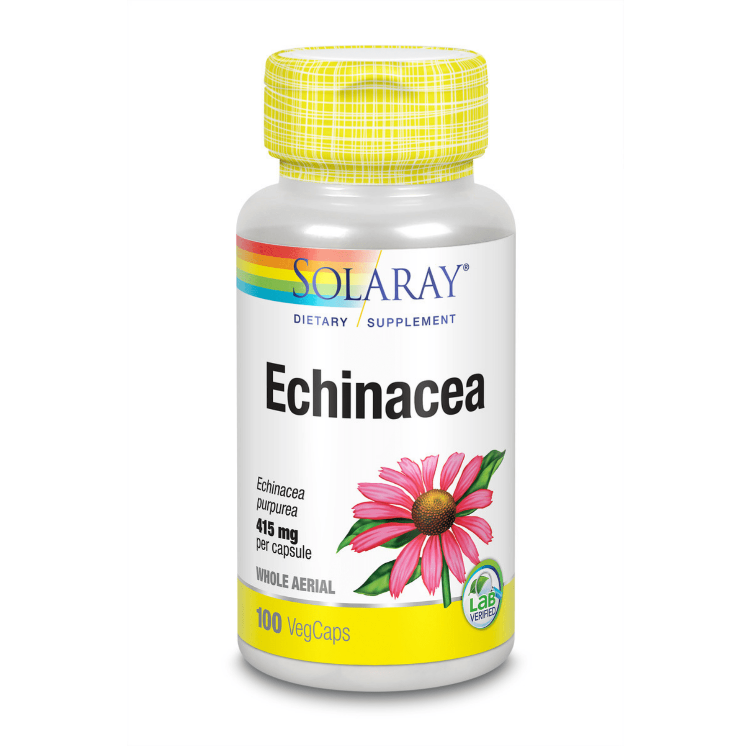 Solaray Echinacea Aerial | Healthy Immune Function and Respiratory Support | Non-GMO, Vegan | 100ct, 50 Serv