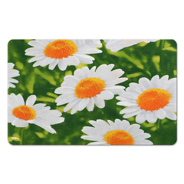 Step onto Comfort Non-Slip Daisy Bath Rug, Super Absorbent and Machine Washable