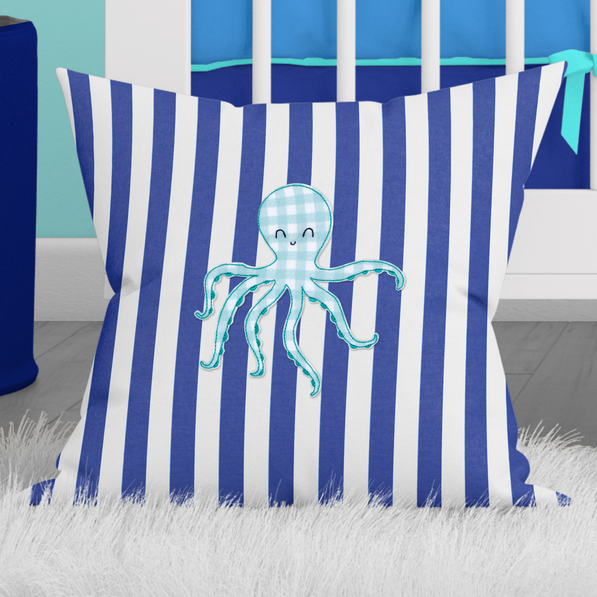 Little Feet Boutique Sea Life Octopus Iron-On Appliqué, Multi-Color 1 Piece