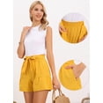 thumbnail image 2 of DARING DIVA Women‘s Tie Belt Waist Paper Bag Dressy Shorts X-Small Yellow, 2 of 6