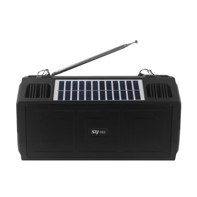 Qocolhg Bluetooth Speaker, Portable Fm Radio Emergency Flashlight Lighting SOS FM Bluetooth Player Hifi Sound Quality Glare Light Solar Panel Power Generation For Car Outdoor Home And Desktop Use