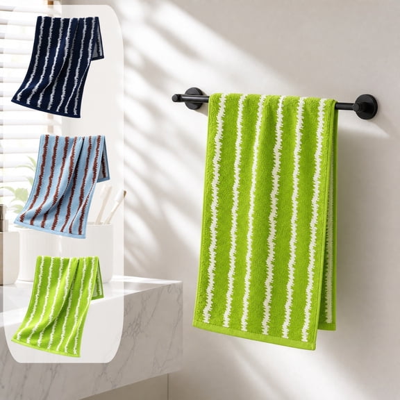WDOBM Reusable Washcloths, Striped Woven Natural Cotton Thick Absorbent Face Towel, Highly Absorbent Quick Dry Machine Washable, Lightweight Sport Towels for Bathroom Salon